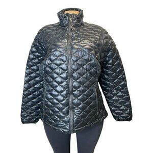 TG-43 Columbia Size Large Quilted Down Insulated Winter Jacket In Slate Black